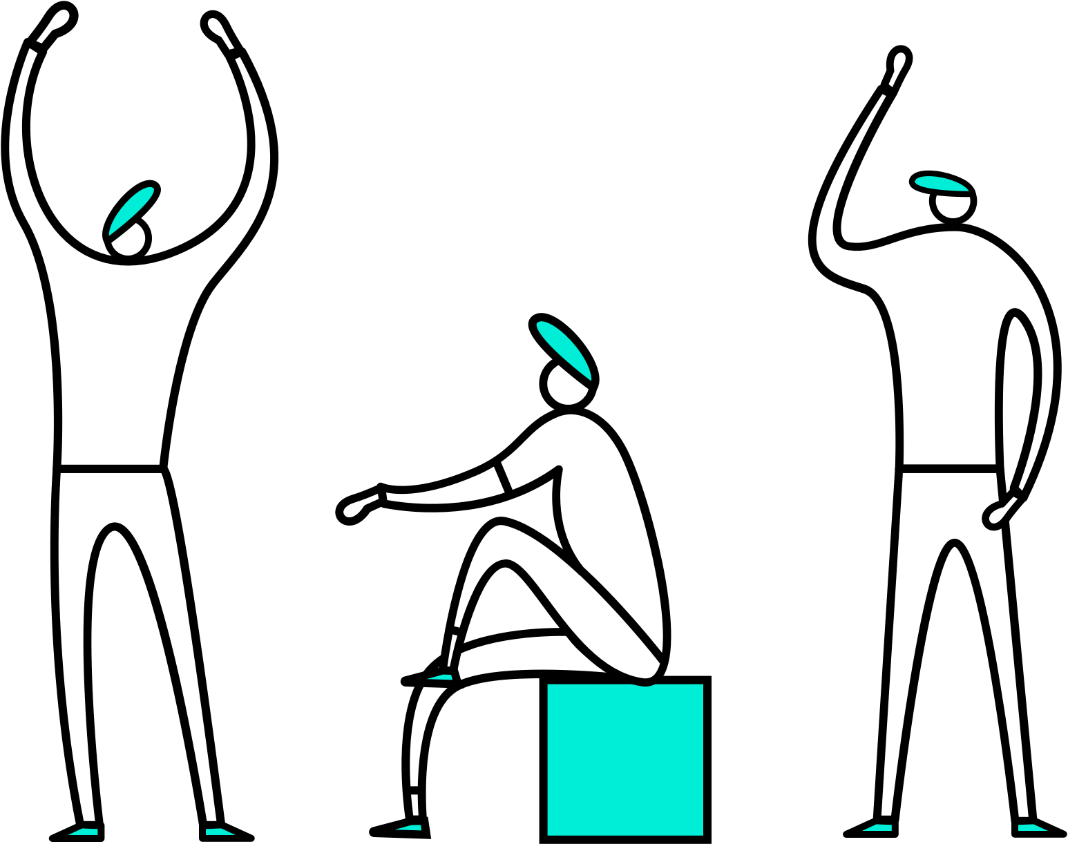 Illustration of people looking happy