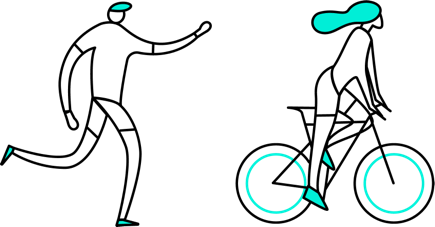 Illustration of runner and cyclist